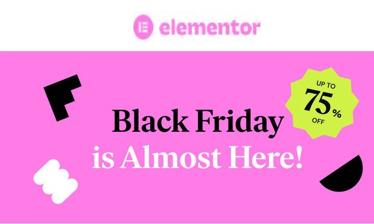 Elementor Black Friday Deals Discounts on 2024