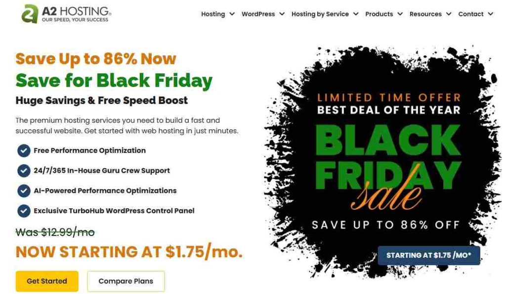 a2hosting black friday sale