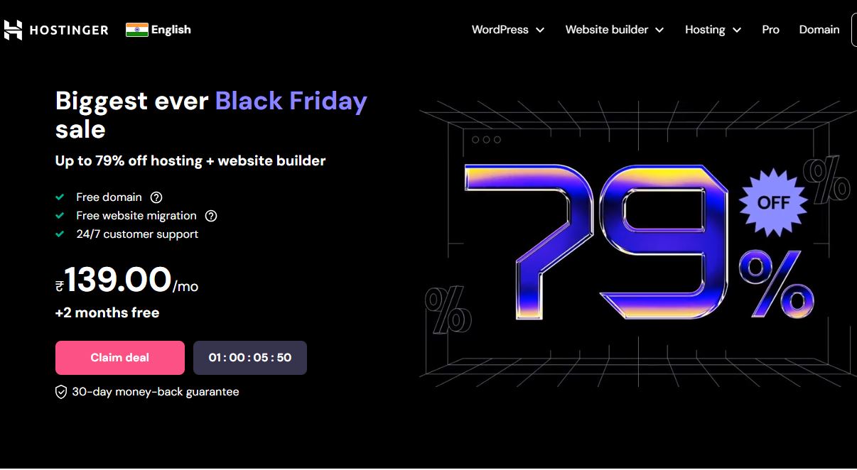 Hostinger Black Friday Sale 83% Off on Web Hosting