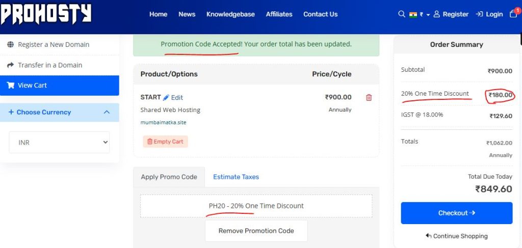 prohosty promo code