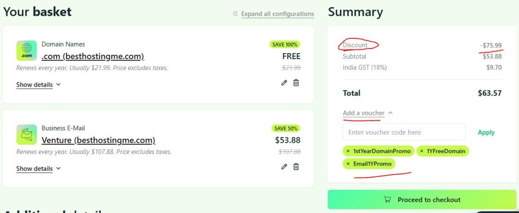 a2 hosting coupon applied
