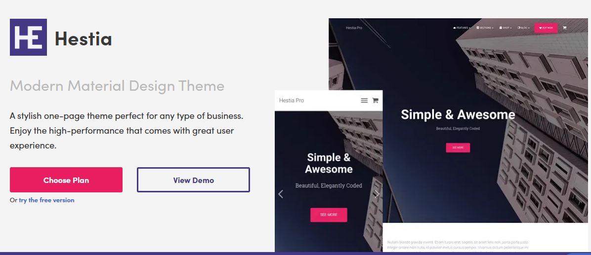 hestia wordpress theme