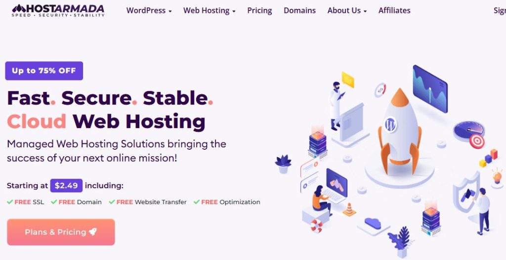 hostarmada hosting website