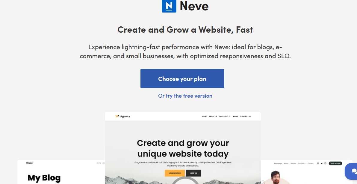 neve wordpress theme